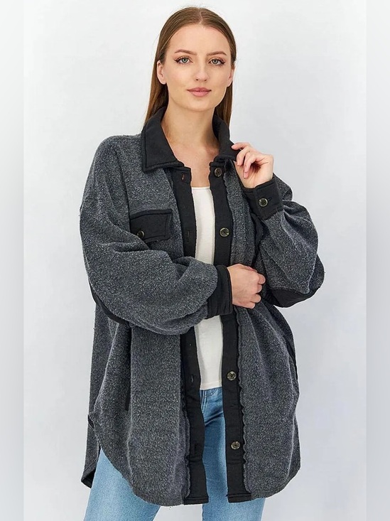 Free People Tops - New Free People Ruby Jacket Oversized Shacket Black Size Small